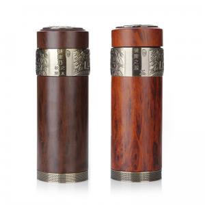 宜興紫砂保溫杯 木紋長(zhǎng)城紫砂禮品杯